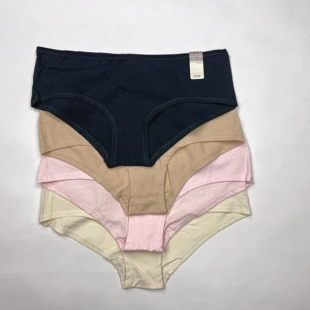 Ambrielle Hipster Panty Low-Cut Stretch 94%Cotton 6%Lycra Women 6 M NWT Lot of 4 - Picture 2 of 8